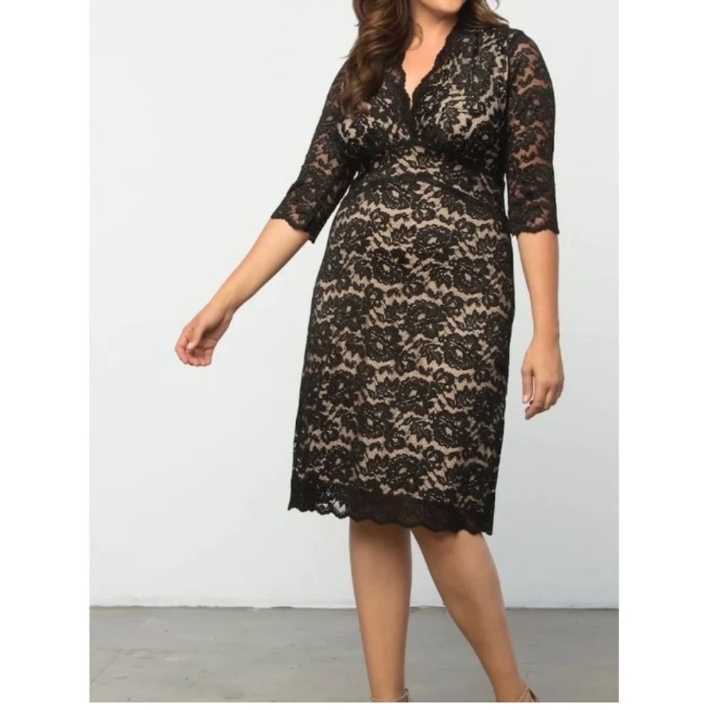 KIYONNA BLACK LACE CROCHET DRESS
